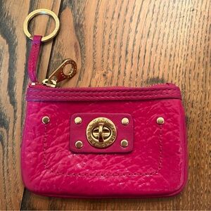 Marc By Marc Jacobs Leather Coin Wallet & Key Holder in Strawberry Cordial